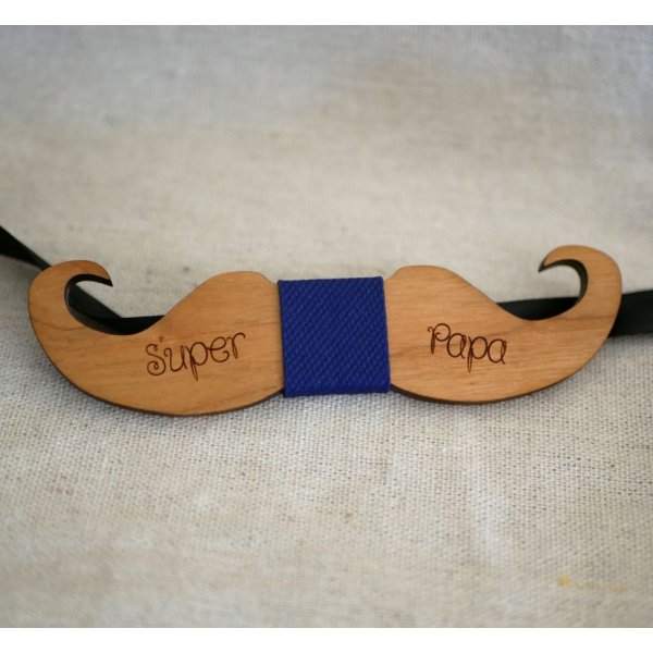 Kersenhout Moustache strik om te personaliseren made in France