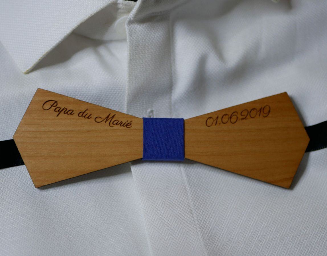 Lange puntige strik in walnoot te personaliseren Cadeau voor mannen
