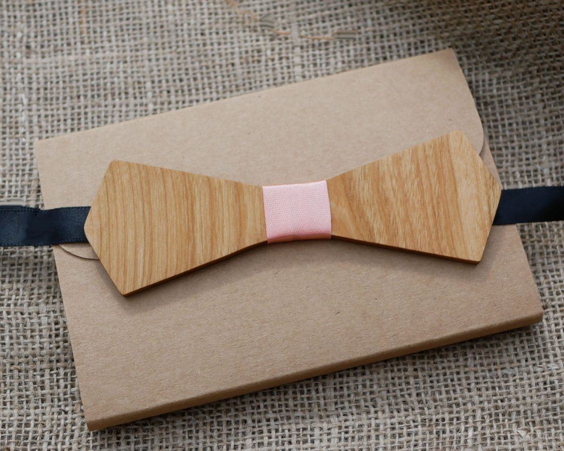 Lange puntige strik in walnoot te personaliseren Cadeau voor mannen