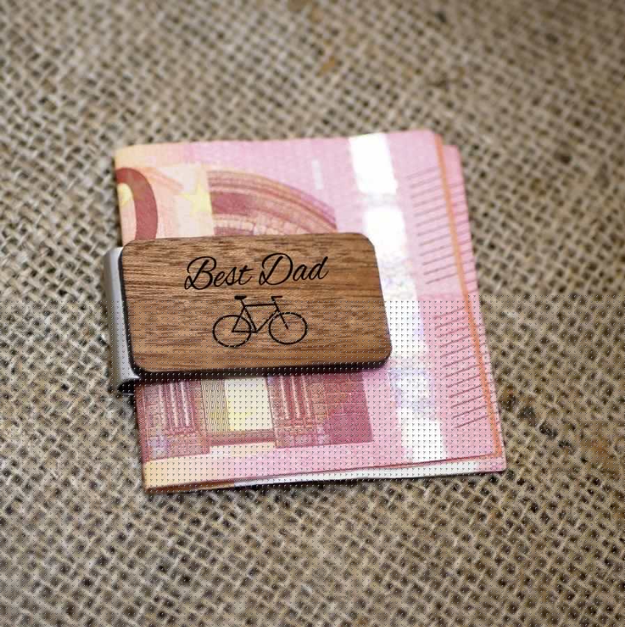 Gegraveerde houten geldclip om te personaliseren
