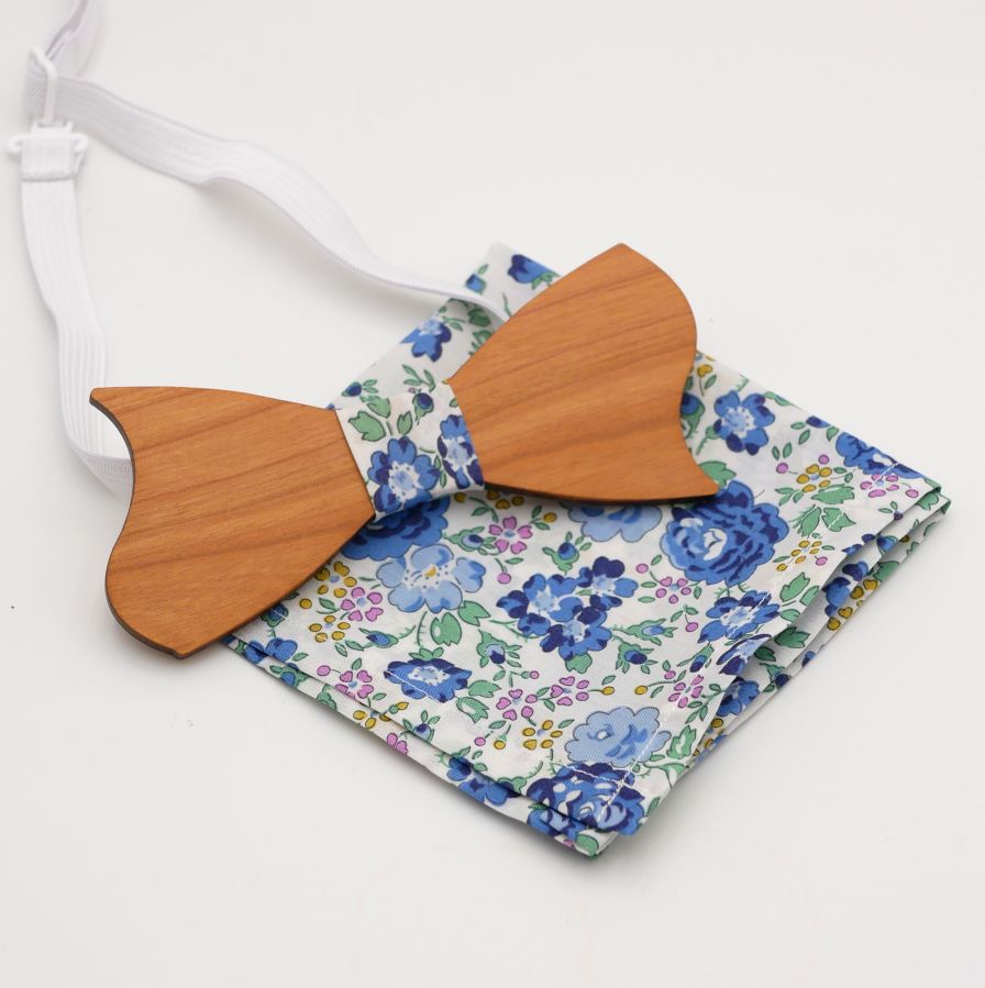 Liberty Blauw Houten Strik Etui