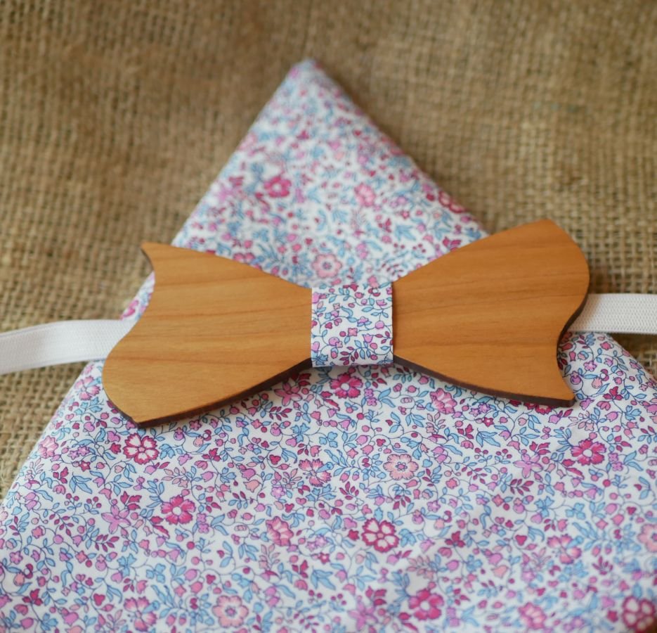 Liberty Katie tasje + scrunchie + houten strikje