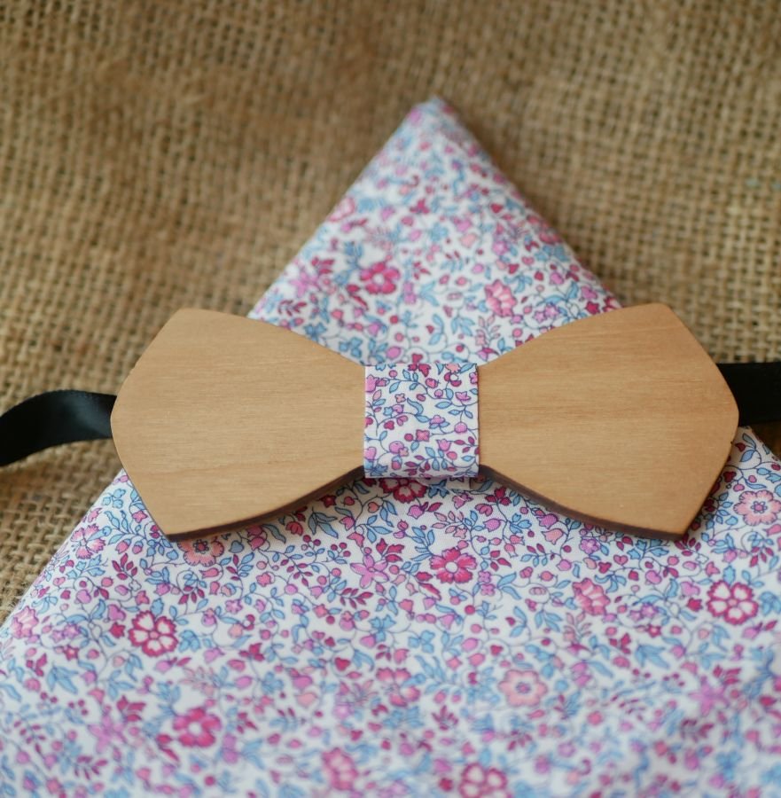 Liberty Katie tasje + scrunchie + houten strikje