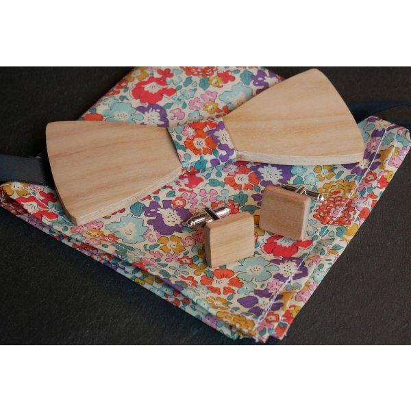 Liberty L12 clutch bag en houten strik, personaliseerbaar