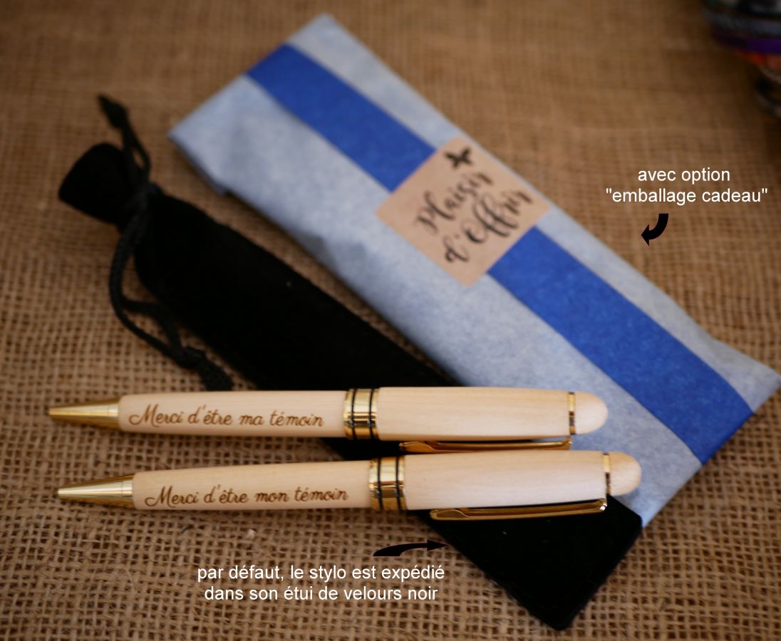 Gegraveerde tweekleurige houten pen om te personaliseren