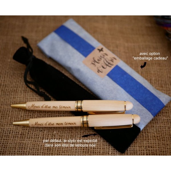 Gegraveerde tweekleurige houten pen om te personaliseren