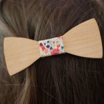 Houten strik met Liberty en houten lint, aanpasbaar