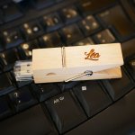 Gegraveerde houten USB-sleutel om te personaliseren
