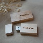 32 GB houten USB-sleutel, rechthoekig, te personaliseren door gravure