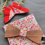 Houten strikset Etui Vlinderbroche Liberty