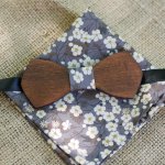 Houten Strik Set Grijs Liberty Clutch L8 Cadeau voor Mannen