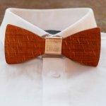 Houten strikje Beukenhout metallic lederen lint te personaliseren door gravure