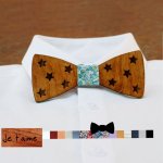 Houten strik met sterren om te personaliseren made in France