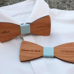 Houten strik kersenhout geolied met linnen te personaliseren gemaakt in Frankrijk