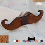 Getint houten Moustache strikje om te personaliseren made in France