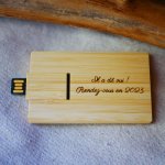32 GB USB-sleutel Bamboe houten kaart te personaliseren door gravure