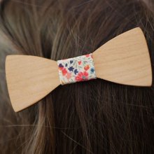 Houten strik met Liberty en houten lint, aanpasbaar