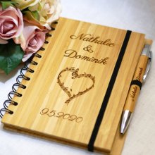 Houten gastenboek voor bruiloft of ceremonie om te personaliseren