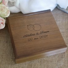 Walnoot hout 3.0 USB flash drive en fotohoesje, 32 GB, aanpasbaar