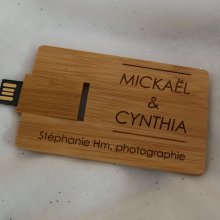 32 GB USB-sleutel Kaart van gecarboniseerd bamboehout, te personaliseren door gravure