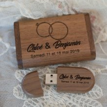 Walnoot hout 3.0 USB flash drive en case, 32 GB, aanpasbaar
