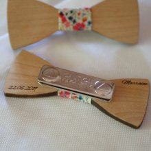 Houten mini strik broche om te personaliseren