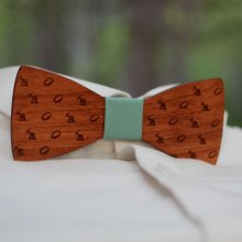Houten vlinderdasje met gegraveerd mini-ontwerp om te personaliseren gemaakt in Frankrijk