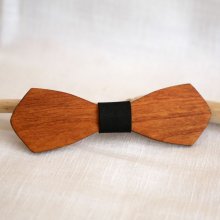 Franse houten vlinderdas voor mannen "le rablé long" personaliseerbaar