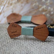 Houten vlinderdas Mini "le rablé" voor kinderen om te personaliseren